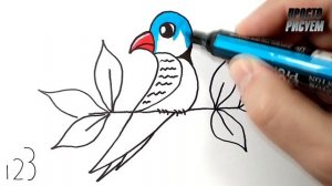 Как нарисовать ПОПУГАЯ из 123