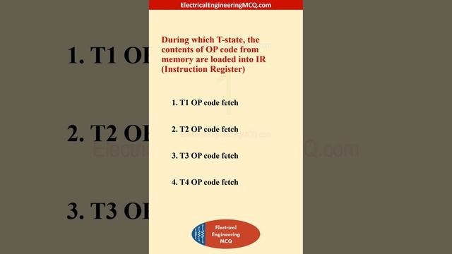 During which T state, the contents of OP code from memory are loaded into IR Instruction Register