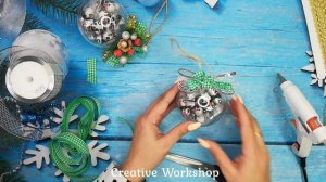 DIY?ШАРЫ НА ЕЛКУ С КОНФЕТКАМИ?Новогодние игрушки из пластиковых заготовок своими руками?Мастер клас