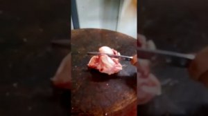 тест ножа. рубим кости. сталь 40х13