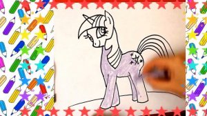 Уроки рисования для детей. Как нарисовать Пони Искорку. My Little Pony