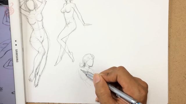គូរខ្លួនមនុស្ស - How to draw human body - Easy Pencil Sketch Lesson step by step explained - Eps#02 смотреть онлайн