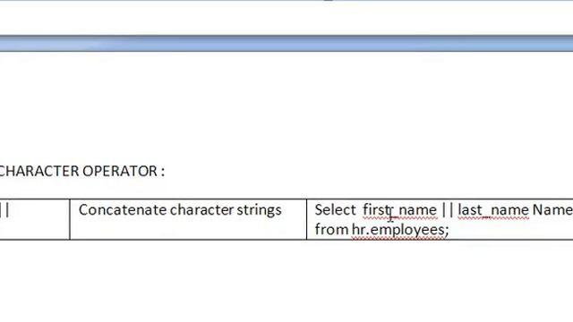 Oracle from basic to advance tutorial in tamil - SQL operators (Arithmetic and character operator)