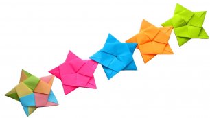 Красивая гирлянда из бумаги. Новогодние поделки оригами своими руками.