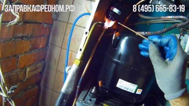 Ремонт морозильной камеры. Замена компрессора и капиллярной трубки..mp4