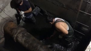 Врезка в чугунную трубу через жабо/Врезка в водопровод 400