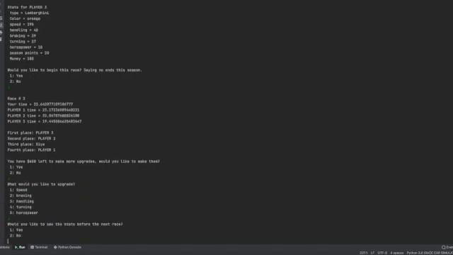 RACING SIMULATION - Python Simulator