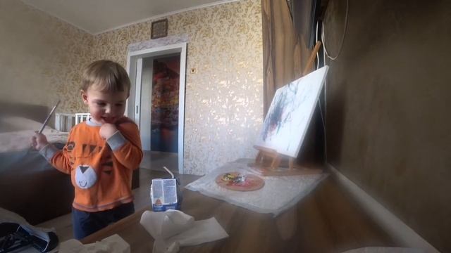 РИСУНОК МАСЛОМ,ИГРА с ребенком,2,2 года смотреть онлайн