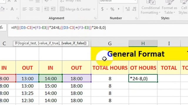 how to calculate overtime after 8 hours excel formula смотреть онлайн