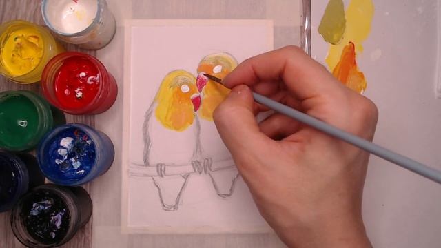 Как нарисовать влюбленных попугайчиков смотреть онлайн