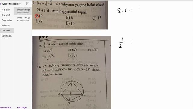 MHM 80 ￨ 9-cu sinif Mövzu Sınaq- 4 (C) смотреть онлайн