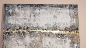 Абстрактная картина текстурной пастой | Картина акрилом | Золотая поталь