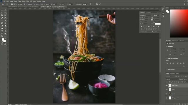 smoke effect in food in Adobe Photoshop?