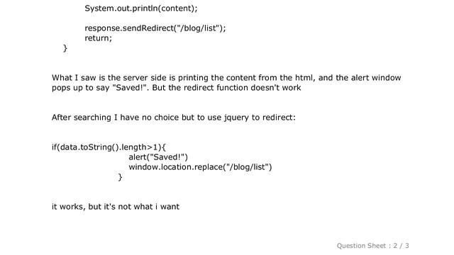 HTML : Why the response.sendRedirect() in servlet doesn't work after receiving the post request of смотреть онлайн