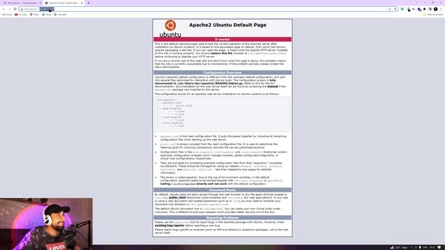 Webpage via apache server on Ubuntu instance in GCP