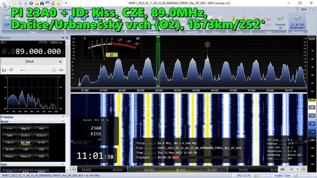 11.05.2023 08:01UTC, [Es], Kiss, Чехия, 89.0МГц, 1673км, 500Ватт