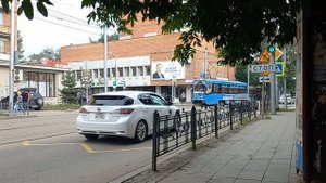 Трамвай 71-619А [№244] следует по 1 маршруту