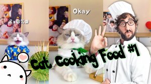 Кот готовит еду #1 (funny cat cooking actions)