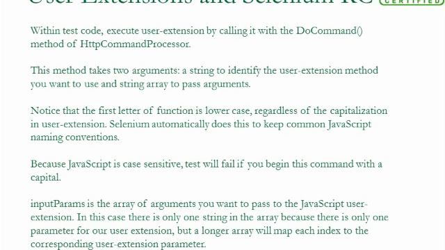 Selenium Tutorials | Using User-Extensions With Selenium RC