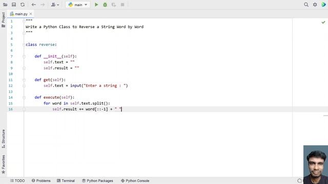 Write a Python Class to Reverse a String Word by Word
