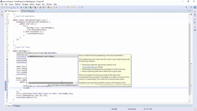 Java jFrame Open one jFrame to another jFrame [setVisible() dispose()] | Java Swing | Eclipse смотреть онлайн