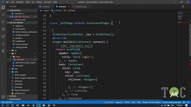 Coding Login Screen in Flutter | Create Flutter App with Google Firebase Backend | Part 1