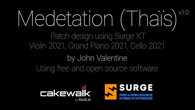 Meditation (Thaïs) - Violin 2021 - patch demo in Surge synth смотреть онлайн