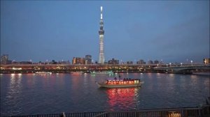 Ночная сакура от Асакуса до башни Скайтри・Путешествуем и слушаем музыку 4K HDR