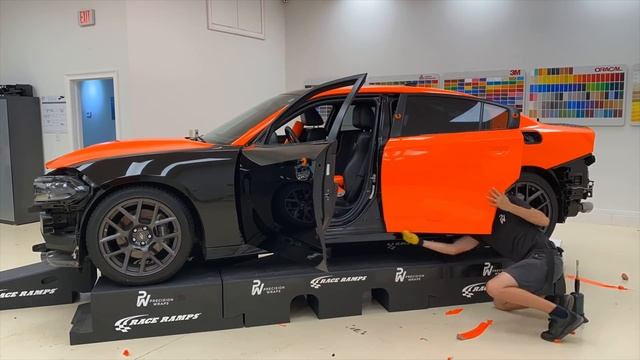 I Wrapped A SCATPACK in GLOW IN THE DARK VINYL WRAP! DODGE CHARGER SCATPACK! смотреть онлайн