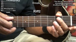 How To Play THE GIT UP  Blanco Brown Acoustic Guitar Lesson @EricBlackmonGuitar