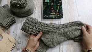 №258 Носки мужу а бабушкин квадрат дня настроения_хотела извязать остатки ниток_как вязала на 20.00