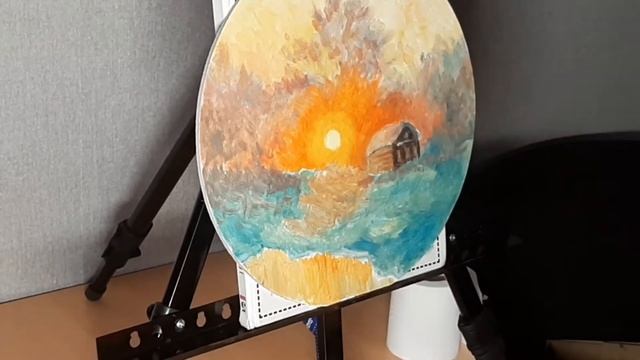 Как написовать зимний пейзаж маслом? смотреть онлайн