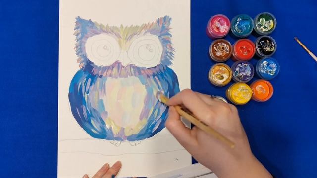 Урок по рисованию для детей. Гуашь. Рисуем Сову смотреть онлайн