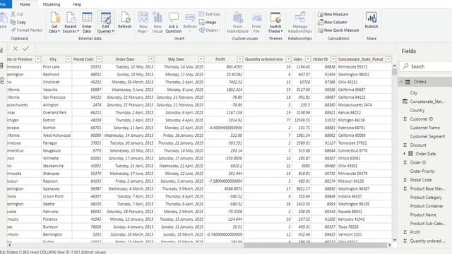 How to concatenate data in Power Bi Desktop