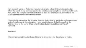 Android : Auto Collapse ActionBar SearchView on Soft Keyboard close