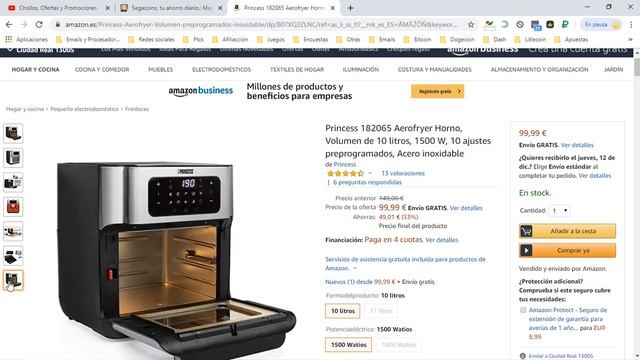 ? ¡Ofertón Amazon! Horno Princess 182065 Aerofryer ¡33% DTO! Opiniones | Descuentos ? смотреть онлайн