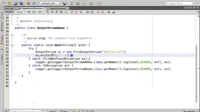 Java OutputStream Demo смотреть онлайн