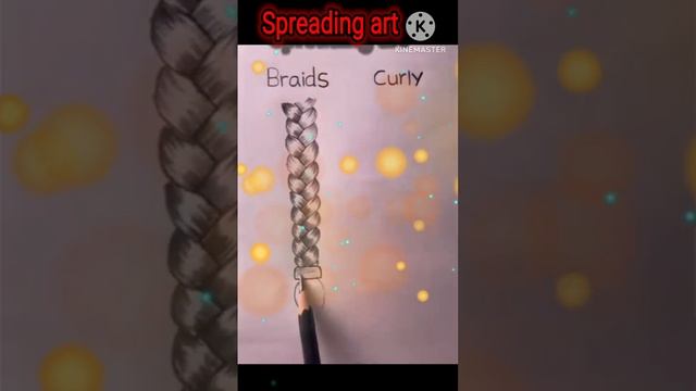 Braid and curly hair?? drawing #shortvideo #subscribe #drawing #hair drawing