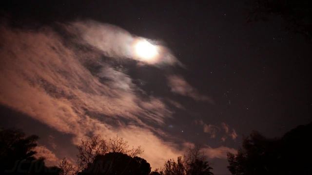 Beautiful cirrus under moon night sky/stars timelapse Canon 5D HD V09100