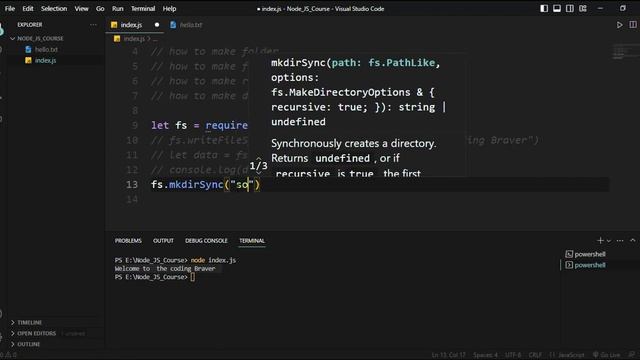 How to read files without buffer data, | Create, Delete, Rename | folder in node js #nodejs