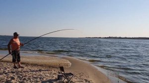 Ловля ската на Черноморской косе, Николаевская обл.