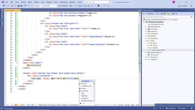 (#26) How to add footer in asp.net core application | Asp.Net Core tutorial
