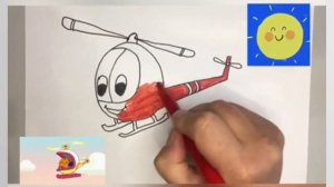 Как нарисовать вертолет,How to draw a helicopter,coloring for childrenFun drawing,Веселое рисование