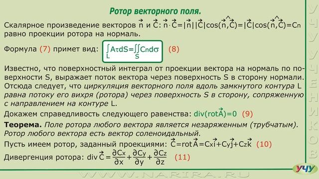 Ротор векторного поля. (Теория поля - урок 8)