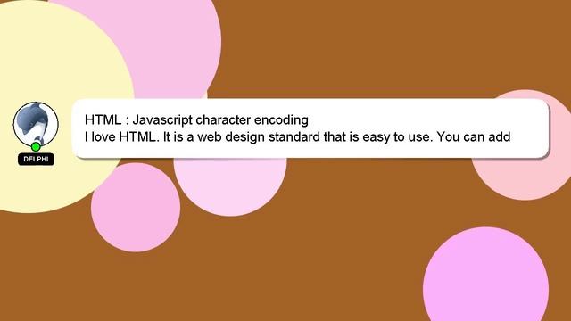 HTML : Javascript character encoding