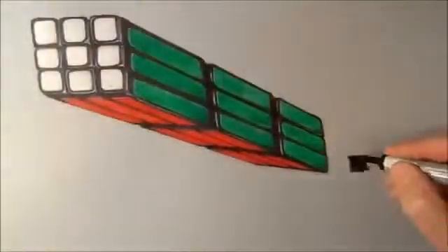 Как нарисовать 3D Кубик Рубика смотреть онлайн