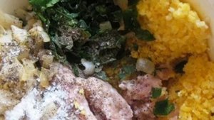 Кукурузная каша с фрикадельками