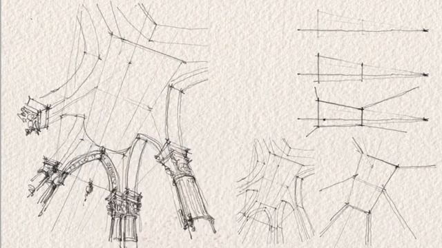 Draw like an Architect - looking up in interior  - part 14