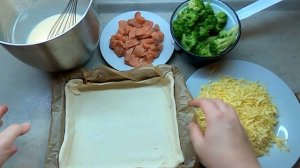 КИШ с красной рыбой и брокколи. Вкуснейший заливной пирог.