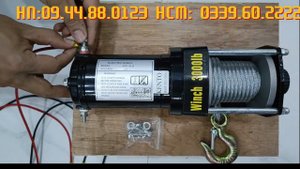 Tess Tời chạy điện 12V 3000LB sức nâng 200kg kéo ngang 1350kg